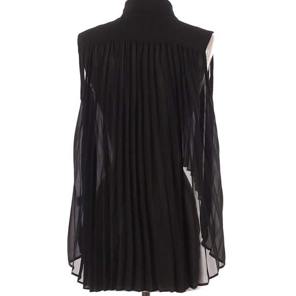 💥GORGE💥Chiffon Pleated Top w/ Embellished Collar - Picture 11 of 15